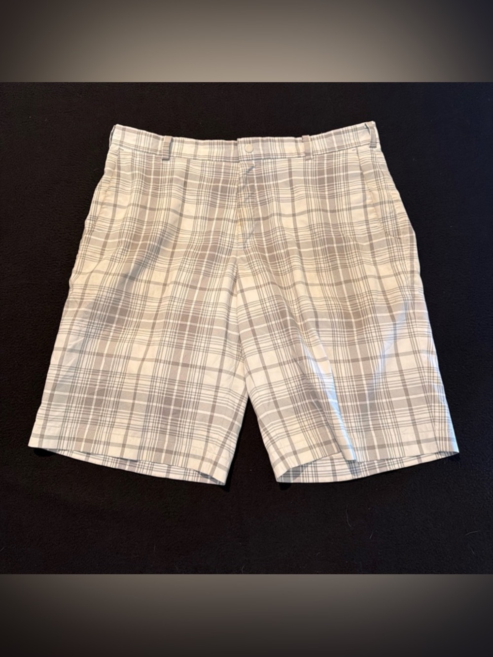 Nike Golf Gray White Plaid Golf Dri-Fit Tour Performance Mens Size 36